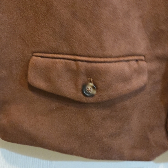 Paul Jones Mens Size XL Brown Faux Suede Vest Suit Western Cowboy - Picture 2 of 8